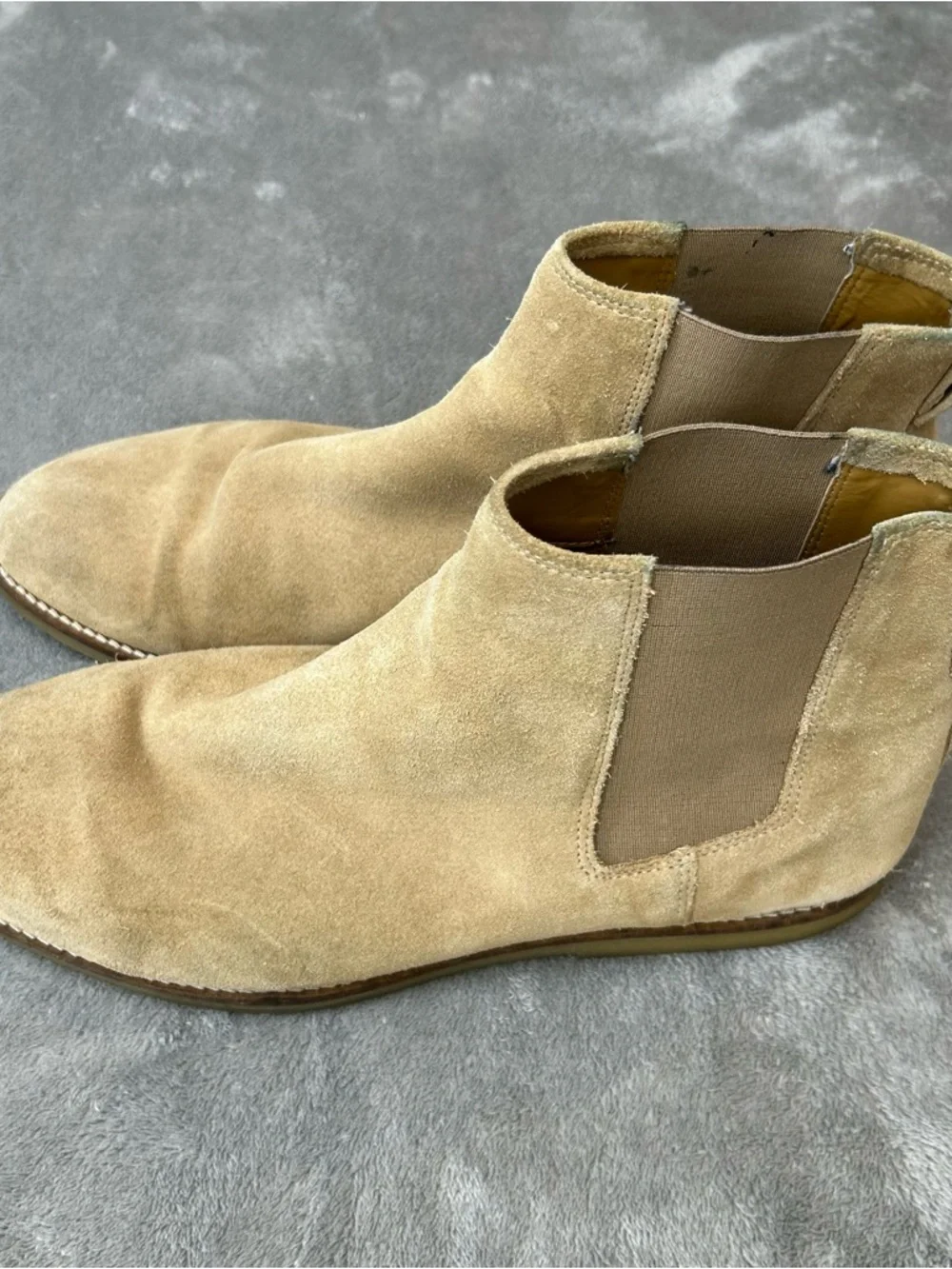 ZARA Tan‎ Suede Chelsea Boots Men’s Elastic Shoes Dress Up Shoes Size 10